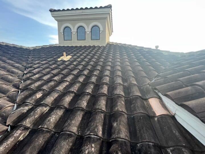 Tile roof cleaning kissimmee Florida before